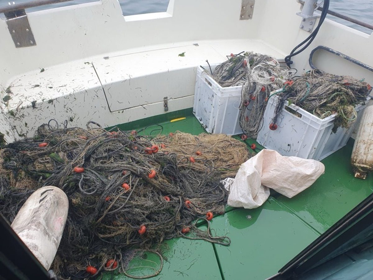 El gobierno confisca 400 metros de redes ilegales en el Parque Natural de las Marismas de Santoña