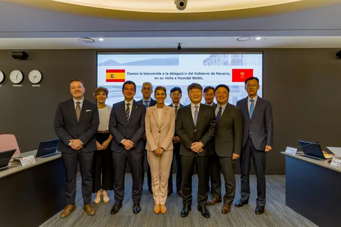 Chivite visita Mobis en Corea, que realiza la segunda mayor inversión industrial en Navarra este