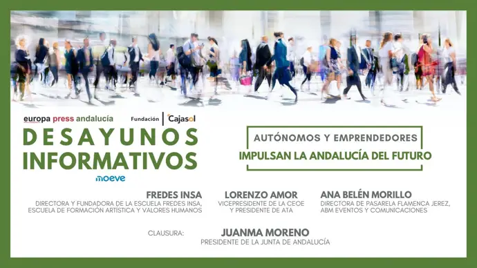 Moreno encabeza este lunes en Jerez un encuentro de Europa Press Andalucía sobre autónomos y Moreno encabeza este lunes en Jerez un encuentro de Europa Press Andalucía sobre autónomos y