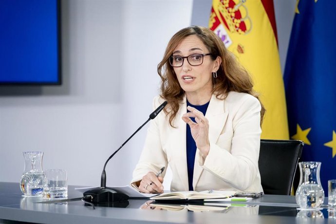Archivo - La ministra de Sanidad, M&oacute;nica Garc&iacute;a, durante una rueda de prensa tras la reuni&oacute;n del Consejo de Ministros.