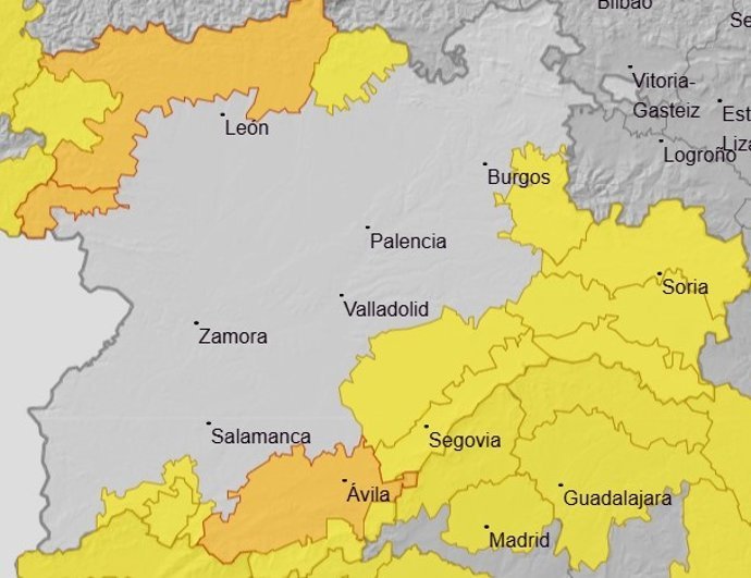Avisos de la Aemet para Castilla y Le&oacute;n para el 7 de febrero de 2026.
