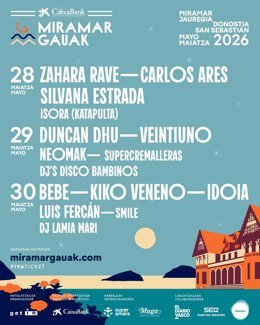 Cartel de CaixaBank Miramar Gauak 2026