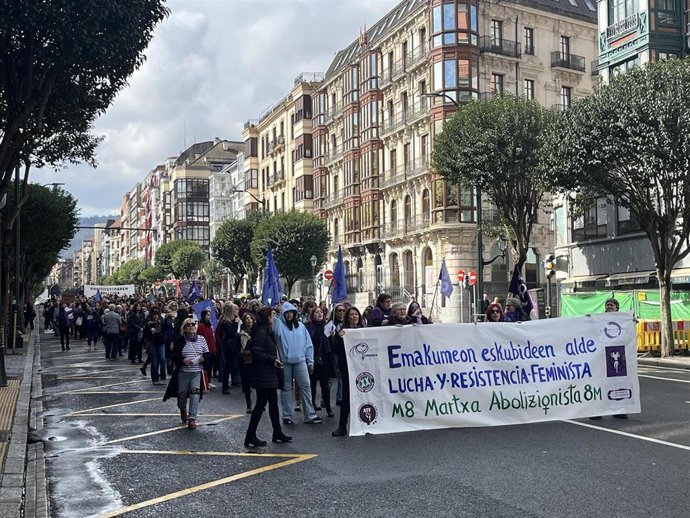 Marcha feminista abolicionista en Bilbao