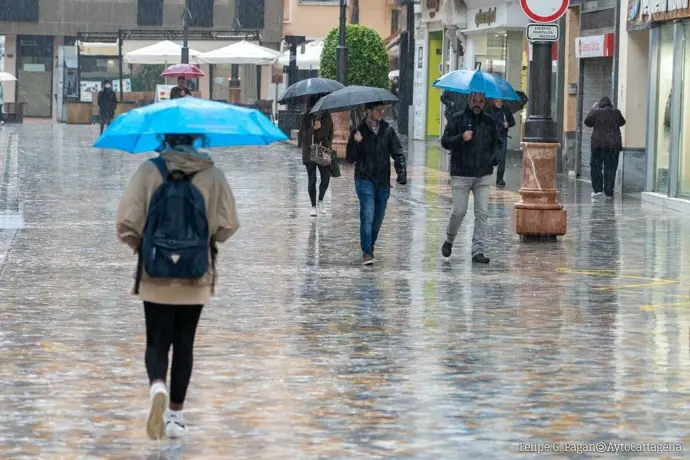 La Región de Murcia está en aviso amarillo por lluvias este martes