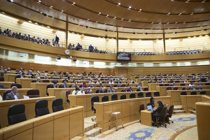 El hemiciclo del Senado vota durante una sesi&oacute;n plenaria, en el Senado, a 18 de marzo de 2026, en Madrid (Espa&ntilde;a).