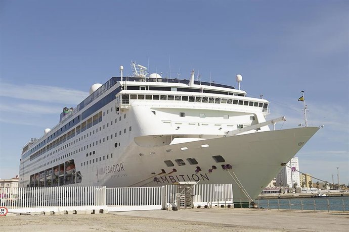 Un crucero anclado en el Puerto de C&aacute;diz.