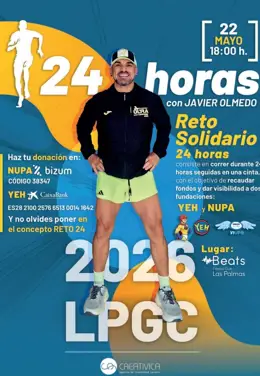 El ultramaratonista Javier Olmedo corre 24 horas en una cinta para ayudar a niños enfermos